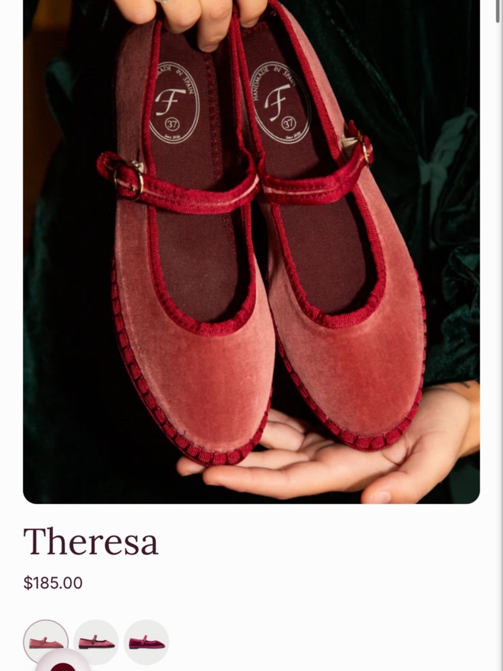 Theresa Velvet Mary Jane Flats in Dusty Rose